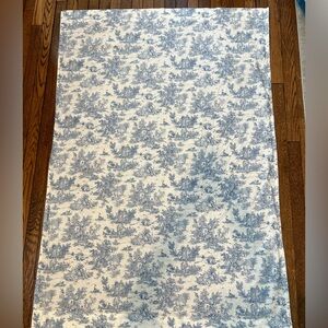Blue and White Fabric Curtain (upside down, please read description)